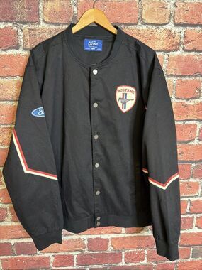 Ford Mustang Road Trip Racing Jacket Mens 2XL Black Jacket